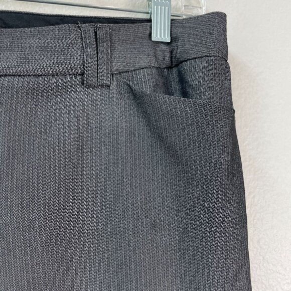 Express Editor Womens 10 Gray Herringbone Trousers Pants - Picture 6 of 9
